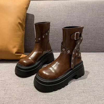 Botki Martin damskie nowe buty wyglądają dobrze jesień i zima botki z aksamitu na podwyższonej platformie krótkie botki wiosna i jesień pojedyncze botki
