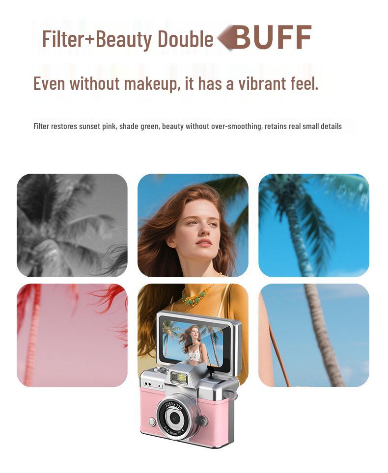 Retro CCD HD Thumb Flip Mini Digital Camera for Kids