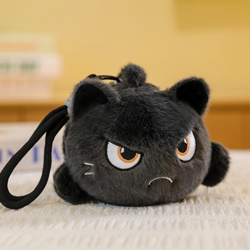 Slack Off Cat Stuffed Pendant Bag Charm Kitten Plush Keyring Creative Cat Plush Keychain  Kids Toy