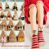 Coral Fleece Christmas Cartoon Socks - 3D Embroidery, Thick & Warm, Autumn/Winter Floor Socks.