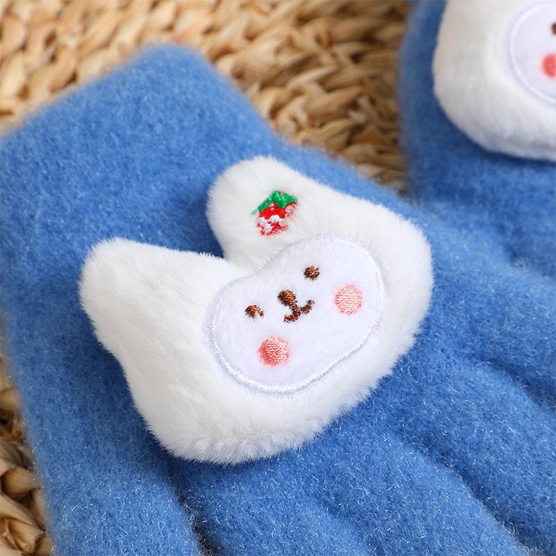 Παιδικά Χαριτωμένα Κινούμενα Σχέδια Γάντια Φράουλα Κουνέλι Φθινόπωρο και Χειμώνας Ζεστά Γάντια Ανθεκτικά στο Κρύο και τον Άνεμο Πλεκτά Γάντια
