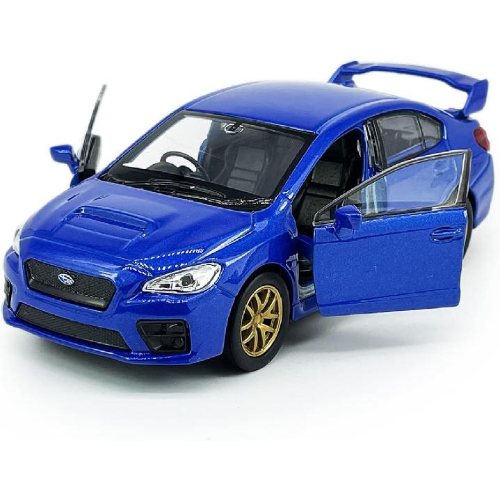 Impreza WRX STI Toy Car Racing Sports Diecast Model Car 1/36 Scale Metal Pull Back Vehicle, Doors Open, Zinc Alloy Casting, Boys Toys Kids Birthday