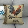Nordisches Vintage Hahnenmuster Digitaldruck Kurzflor Kissenbezüge für Auto Sofa Büro Kissenbezug Heimartikel