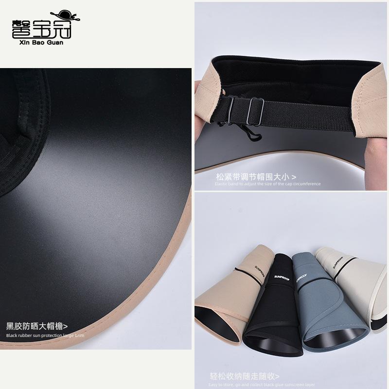 Summer vinyl large brim sunshade sunscreen hat children's outdoor fashion versatile foldable empty top sun hat