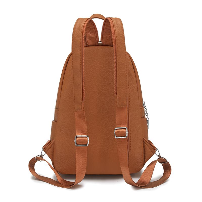Vintage PU Backpack Women's Multi-Layer Large Capacity Chest Bag Multi-Use Lightweight Crossbody Bag