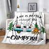 Happy Camper Adventure Blankets Are Suitable for Living Rooms,making Them an Ideal Choice for Outdoor Travel and Gifts.