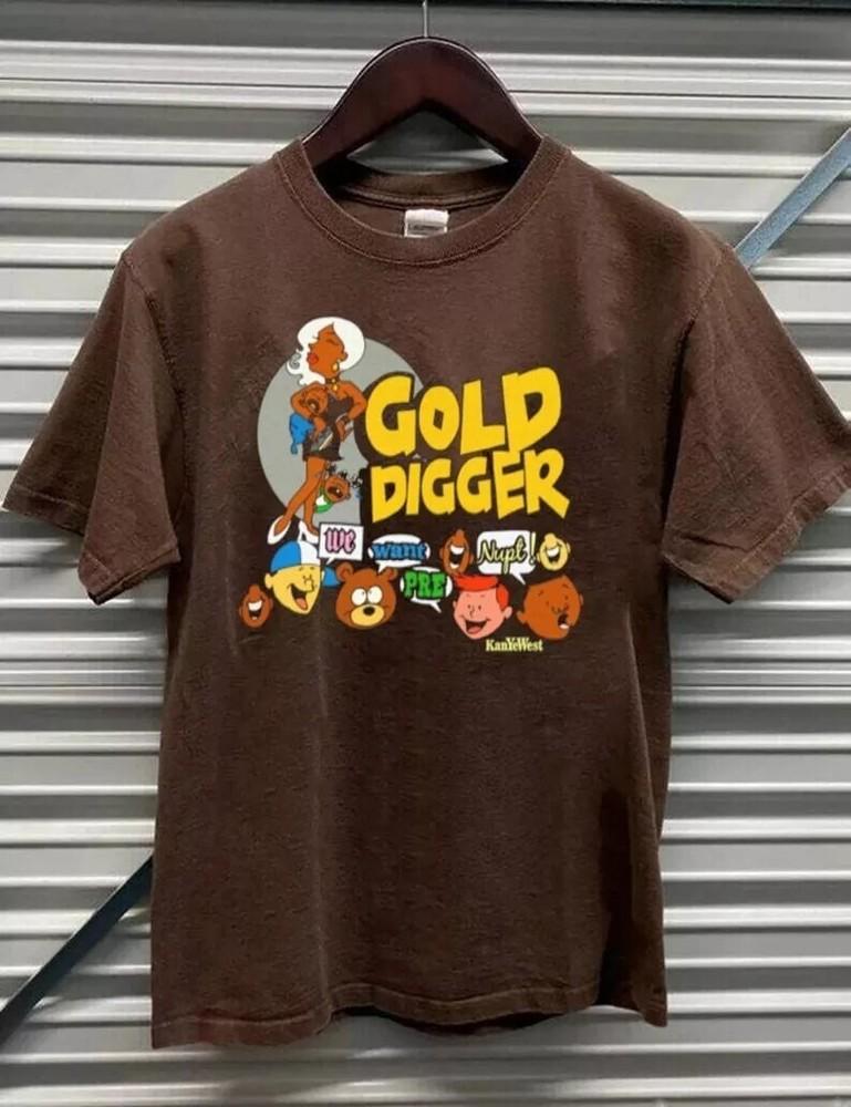 Kanye West Gold Digger Kurzarm Baumwoll T-Shirt Unisex S-5XL KH13263 Unisex T-Shirt