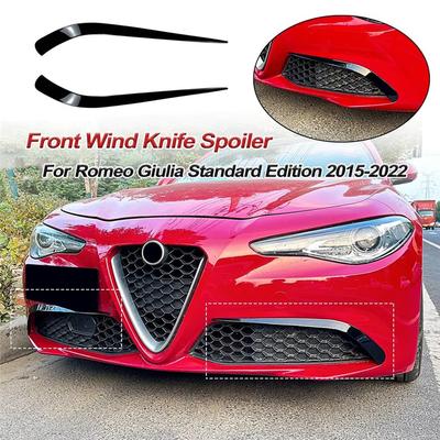 Cubierta de Embellecedor Spoiler de Ventilación de Aire Tipo Cuchillo de Viento Delantero Para Alfa Romeo Giulia 2015-2025 Edición de Accesorios Estándar