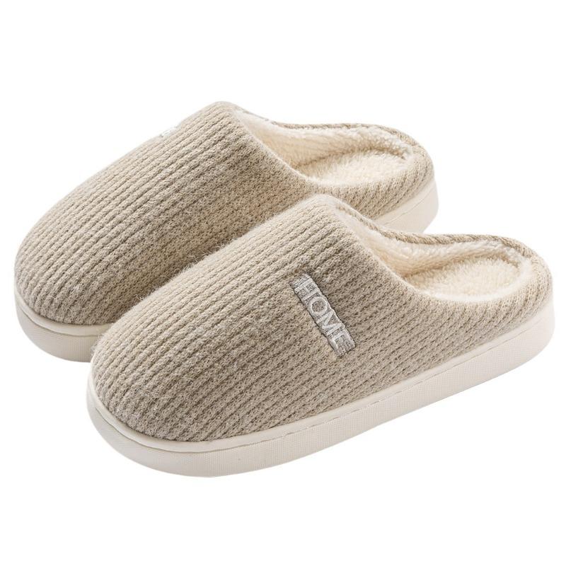Non-slip cotton slippers women's winter new indoor home silent warm plush pregnant women plush slippers men