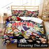 3D Anime Fairy Tail Bedding Set Bed Three-piece Set Duvet Cover Single Double Bed Queen Size Duvet Cover Set Adult Boys Bedroo