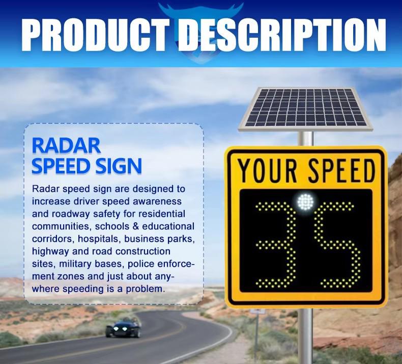 24" LED Solar Traffic Sign with Sound Alarm for Road Safety
