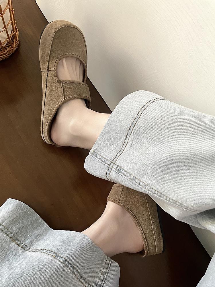 Fashion Women Clogs Cow Suede Leather Mules Slippers Lady Spring Summer Slip on Flats Female Beige Low-heeled Comfort New Girls Clogs