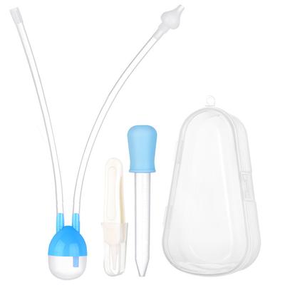 Baby Nasal Aspirator 3-piece Set Catheter Type Anti-backflow Blue