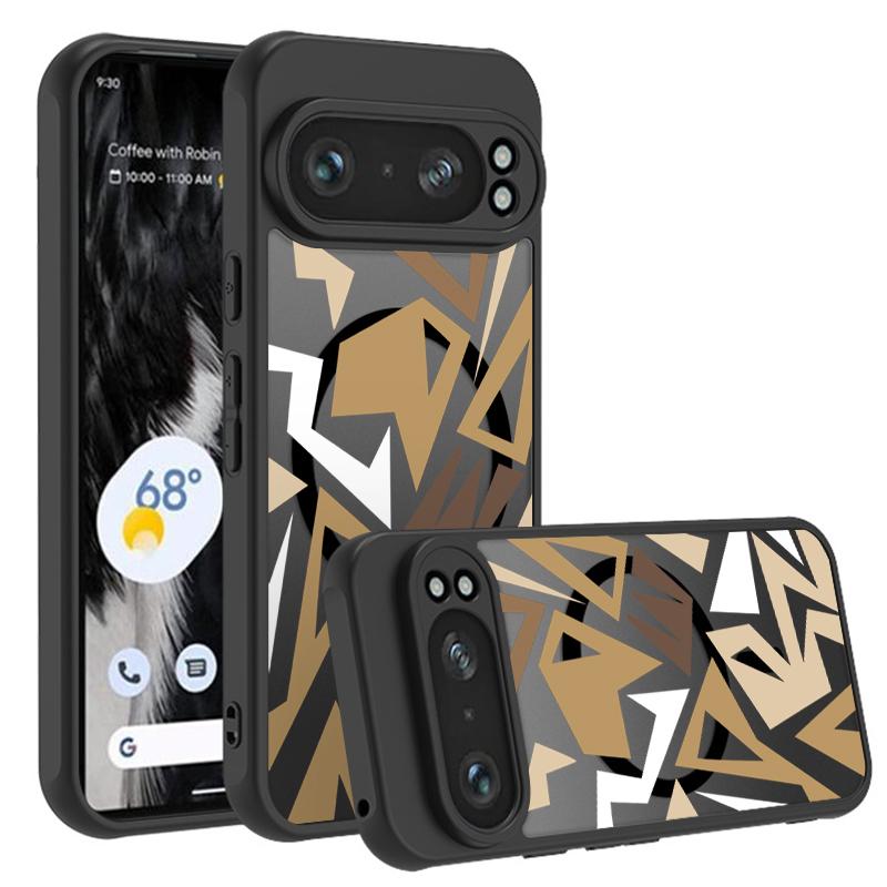 Matt Magnetiskt Fodral För Google Pixel 10 8 7 Pro 8A 7A Pixel 9 Pro XL För Magsafe Trådlös Laddning Geometriskt Mönster Telefonfodral