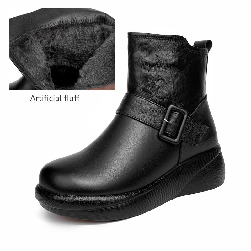 

Fashion AIYUQI Snow Boots Ladies Genuine Leather 2025 New Wedge Winter Shoes Boots Women Natural Wool Non-slip Mom Boots Women 41