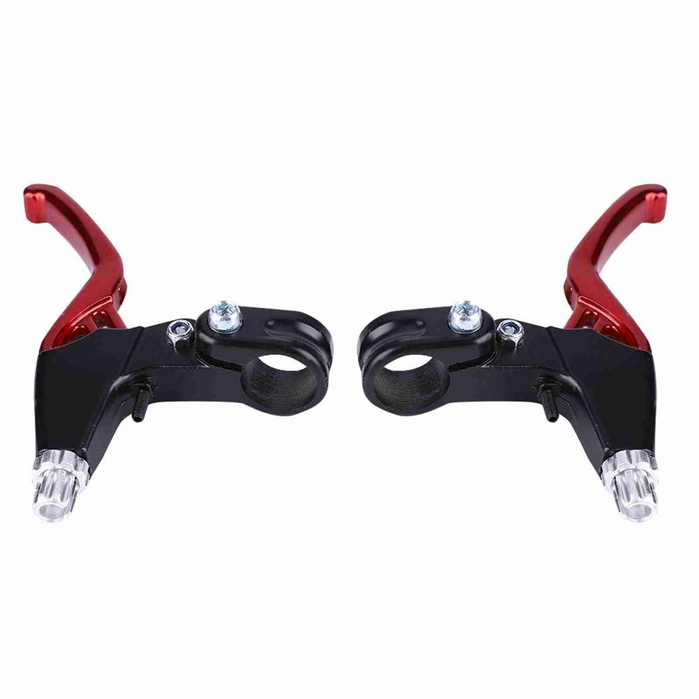 1 Pair Aluminum Alloy Bicycle Brake Levers 4 Finger Grip Universal Fit Bike Brake Handle Lightweight 2.2cm Diameter