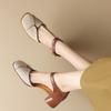 Women Pumps Fashion Shallow Mouth Square Heels Spring Summer New Korea Thick Heels High  Square Toe