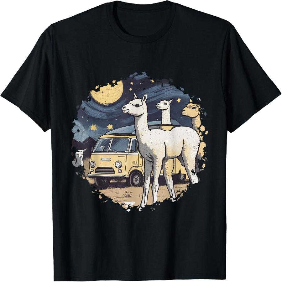 Cotopaxi Starry Night Artwork Llama National Park T-Shirt S чёрный