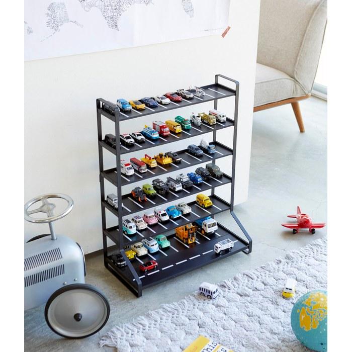 Yamazaki Miniature Car & Rail Toy Rack Black Approx. W51xD24xH65cm Tower Collection Stand Double-Sided 5019 Approx. 51x24x65cm