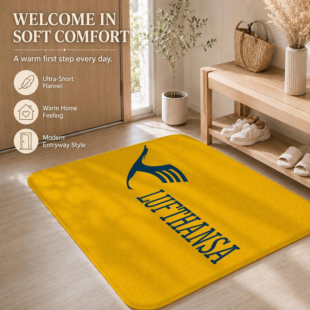 Airline Brand L-LufthansaS Floor Mat Non-Slip Absorbent Floor Mat Decorative Rug for Home Bathroom Bedroom Entryway