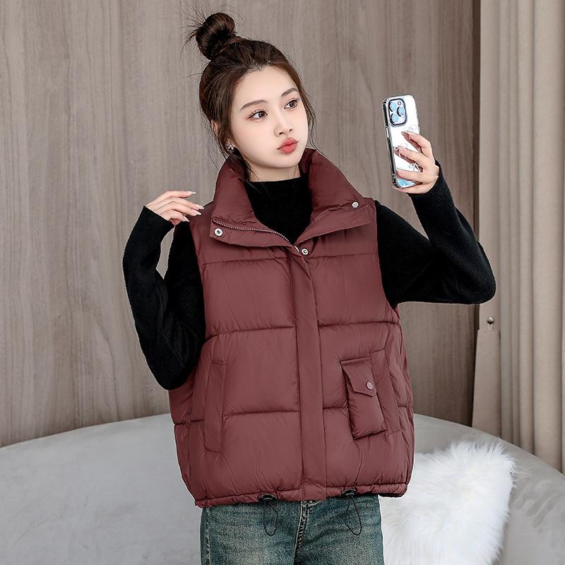 Women's Loose Sleeveless Down Cotton Padded Vest for Autumn and Winter