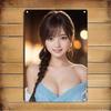 K-Pop Metal Wall Art Korean Girl Face Iron Sign Home Cafe Bar Christmas Gift
