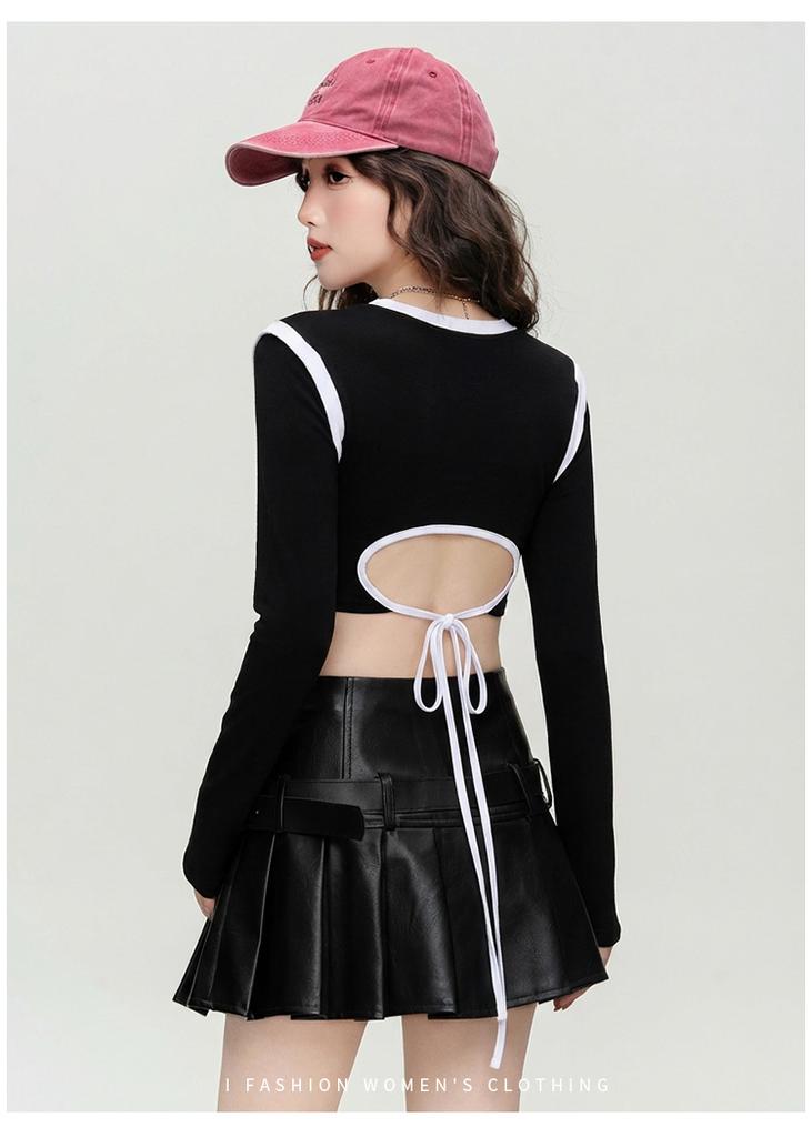 Spring Women's T-shirt Long Sleeved Base Shirt 2026 Slim Fit Knitted Sexy Versatile Thin Top