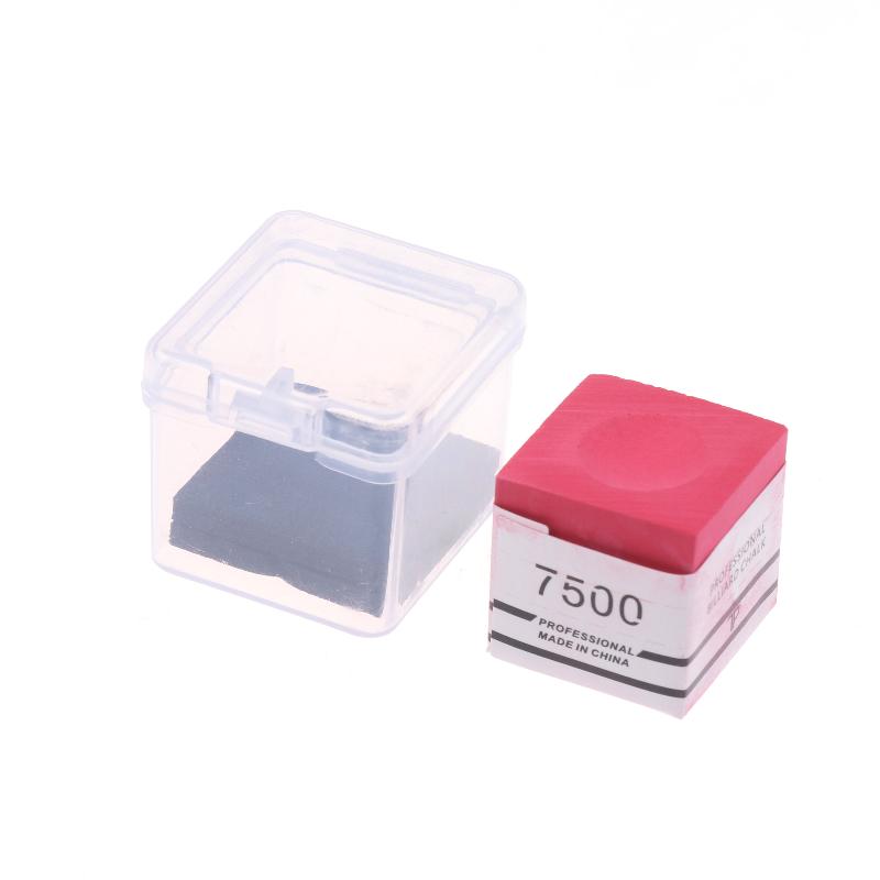 Новый 1 шт. с коробкой для хранения Нескользящий мел для бильярда Мел для кия для пула Мел для снукера Легкий порошок Мел для бильярда Аксессуары для пула розовый