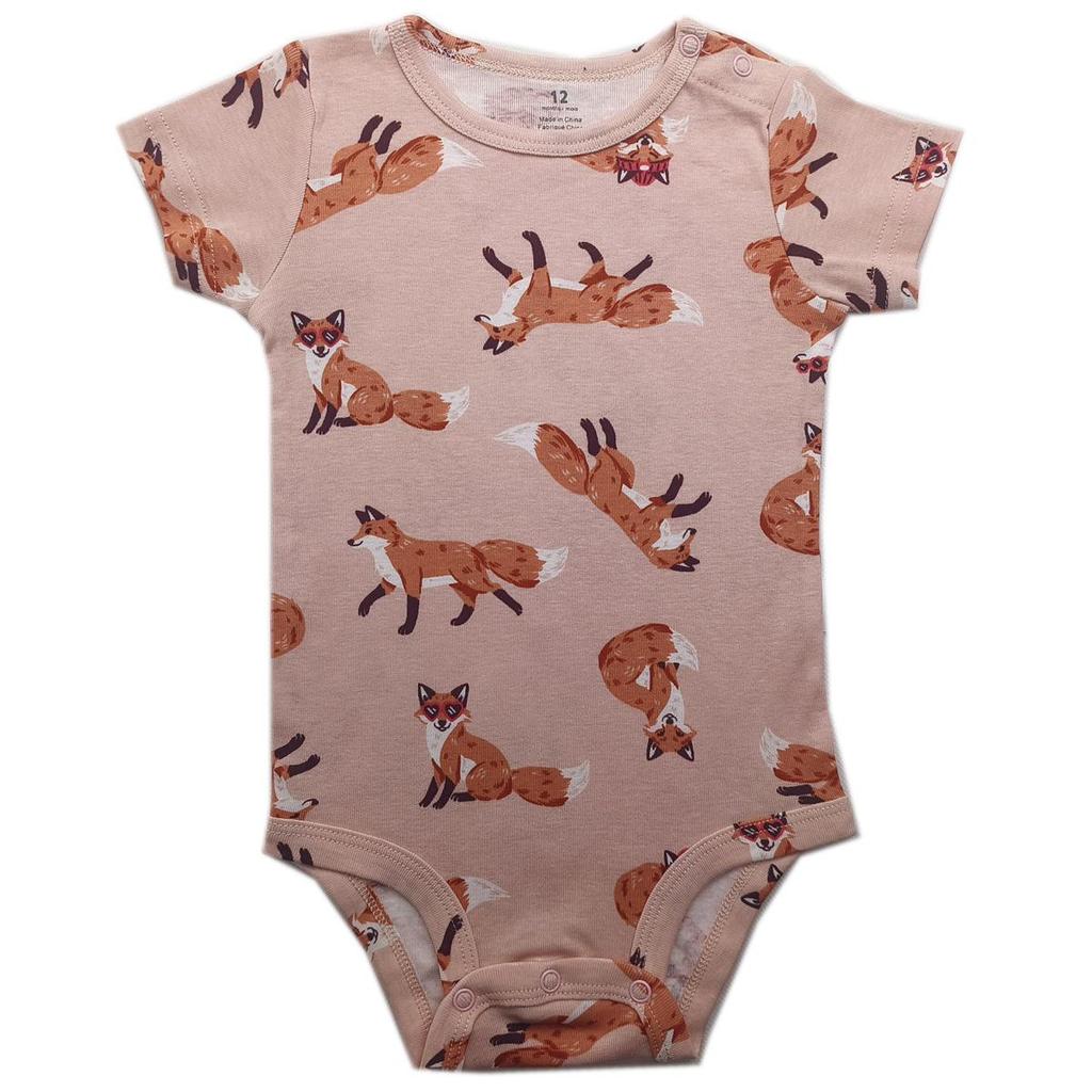 Baby Shoulder Snap Ribbed Cotton Bodysuit - Short Sleeve One-Piece Romper for Boys & Toddlers