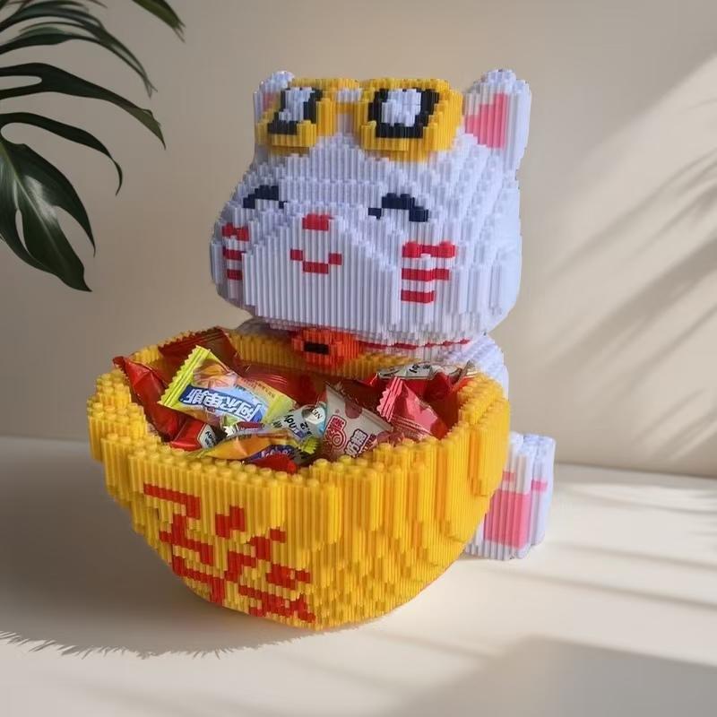 Non-Toxic 6466 Pocket Flying Cat Diy Model Building Blocks Creative Puzzle Building Blocks Designed For Young And Adults Home Decoration