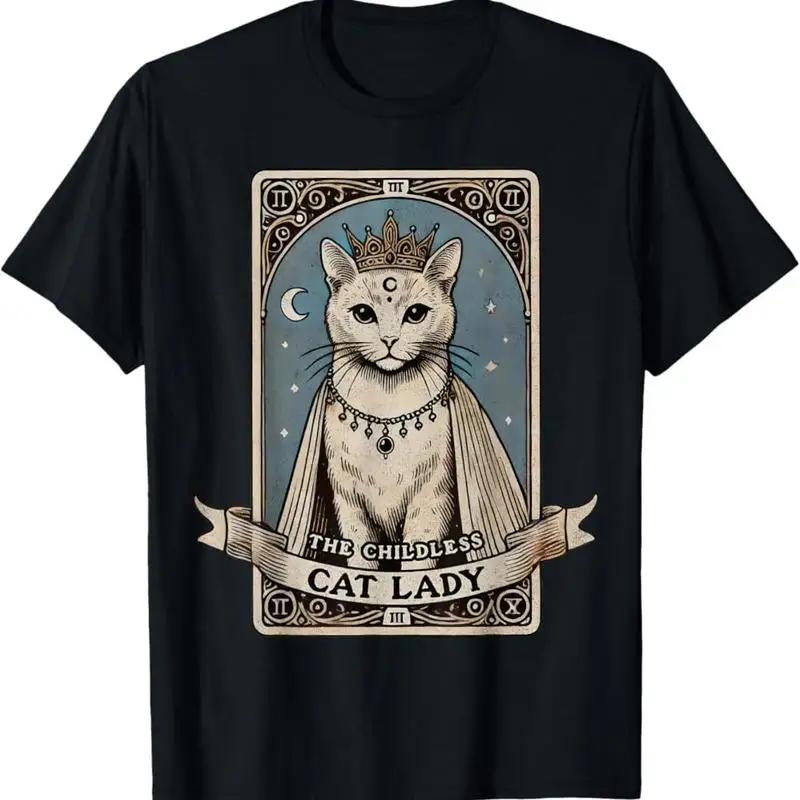 

Tarot Card T Shirt Childless Cat Lady Vote Kamala 5XL різнокольоровий