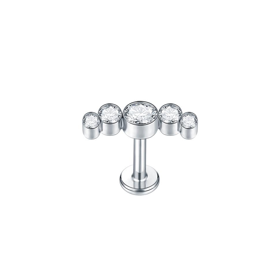 1Pc G23 Titanium Ear Tragus Cartilage Helix Daith Piercing Stud Earrings for Women Internal Thread Labret Piercing Lip Ring 16G