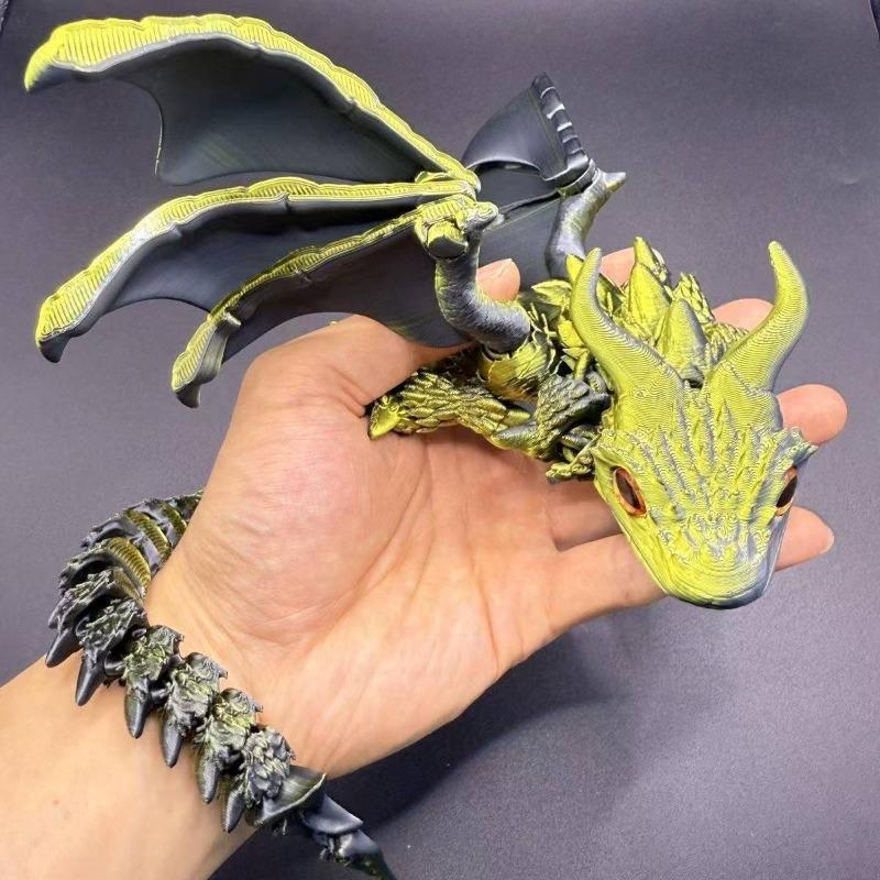 23cm 3D Printer Wing Magic Dragon Joint Mobile Rotating Toy Joint Desk Decorative Toys Gifts Crafts.