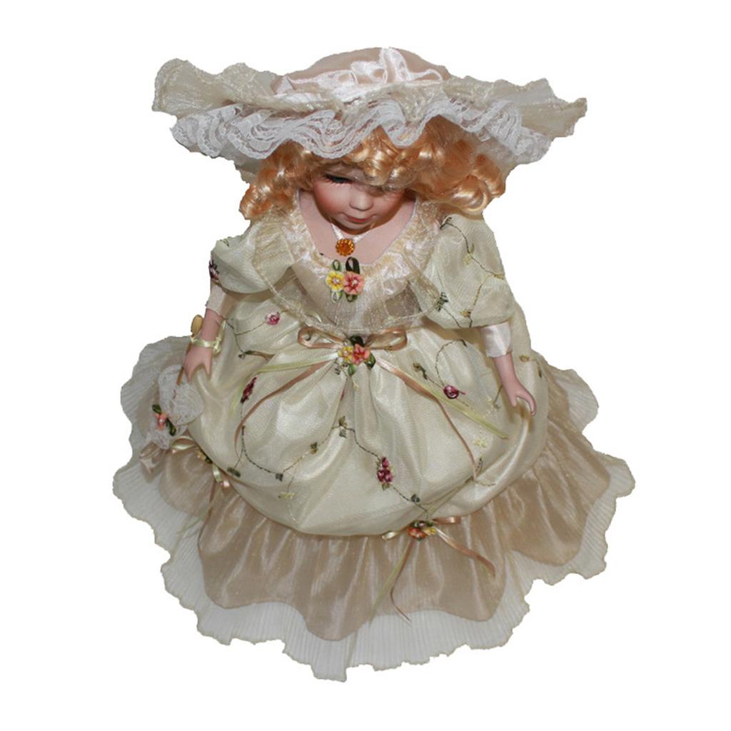 Elegant Ceramic Doll Victorian Porcelain Doll Room Decors Kids Gift