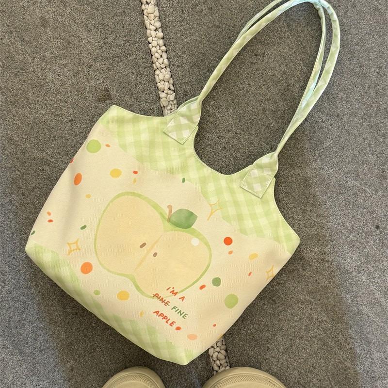 New Cute Large-capacity Bag Women's Leisure Shopping Bag College Student Class Canvas Bag Commuter Shoulder Handbag