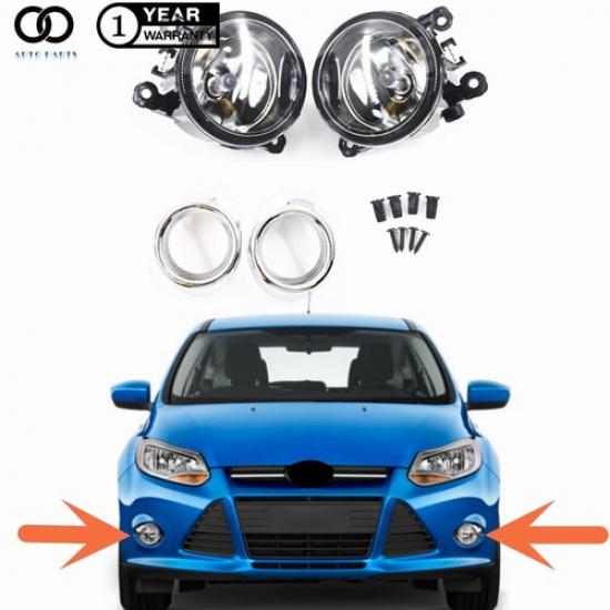 For 2012-2014 Ford Focus Pair of Driving Fog Lights Lamps w/Cover Bulbs kits