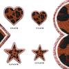 Leopard Print Embroidery Cloth Sticker Grit Leather Five-Pointed Star Patch Sticker Bag With Color Pattern Computer Embroidery Label