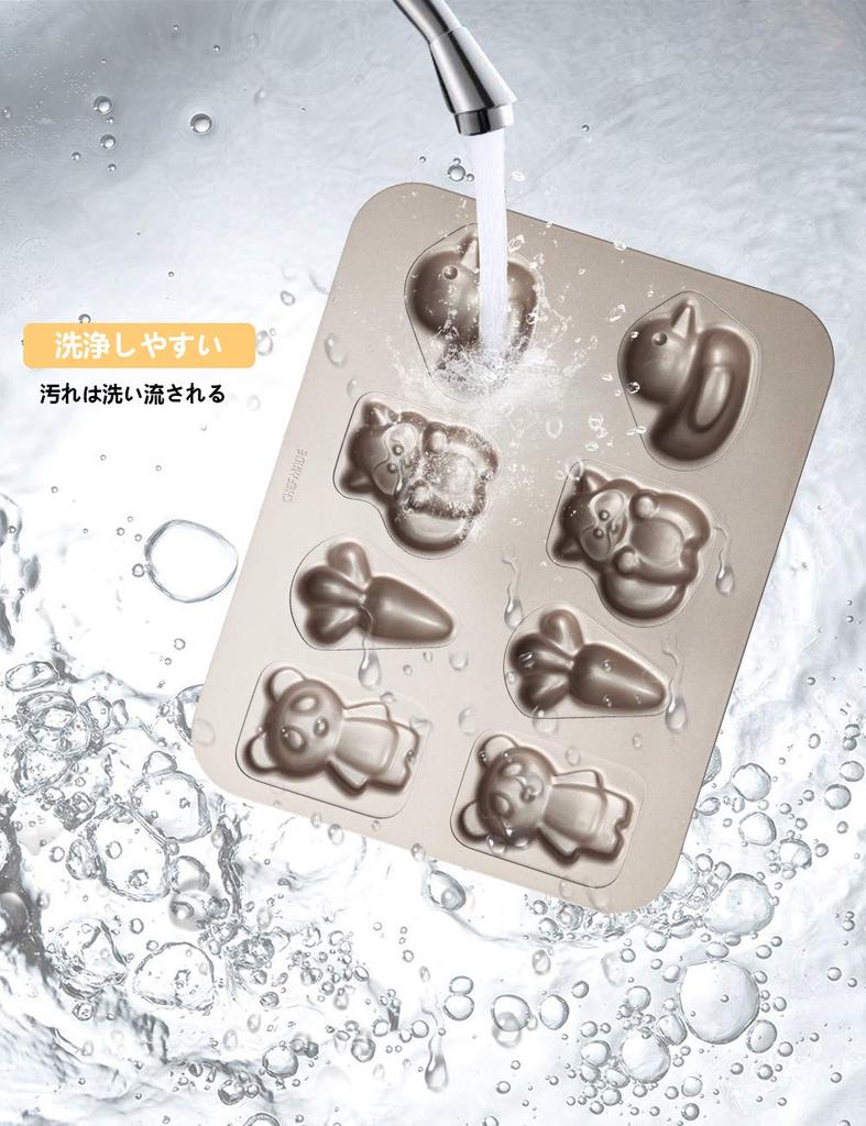 CHEFMADE 8-Cage Animal Vegetable Bread, Carrot Bread Mold, Non-Stick Cake Mold