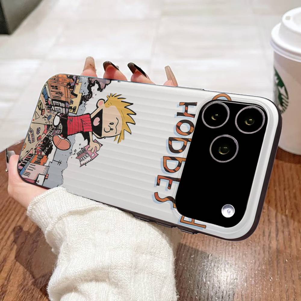 

C-Calvin And H-Hobbes For IPhone 17 16 15 14 13 12 11 Pro Max Plus Pro Corrugated Shockproof Matte Phone Cover iPhone 17pro max