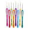 8pcs Soft Plastic Handle Knitting Needles Aluminum Crochet Hooks Set for Weaving