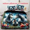 3pcs Soft & Breathable 3D Digital Print Horse Dreamcatcher Duvet Cover Set  Comfortable Bedroom Bedding Set Decoration
