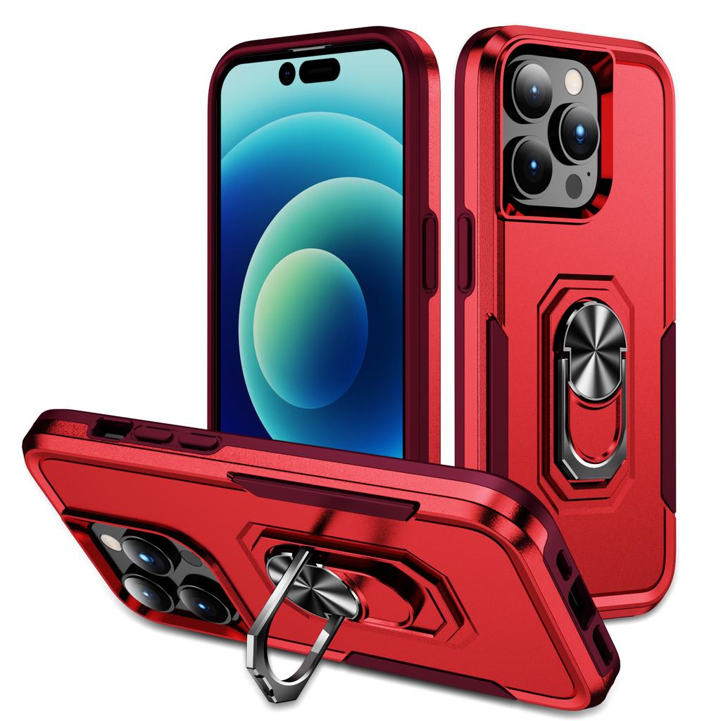 Armor Case For iPhone 16 15 14 13 12 11 Pro Max XS XR 8 7 Plus Heavy Duty Shockproof Anti-Scratch With Ring Holder Phone Cover