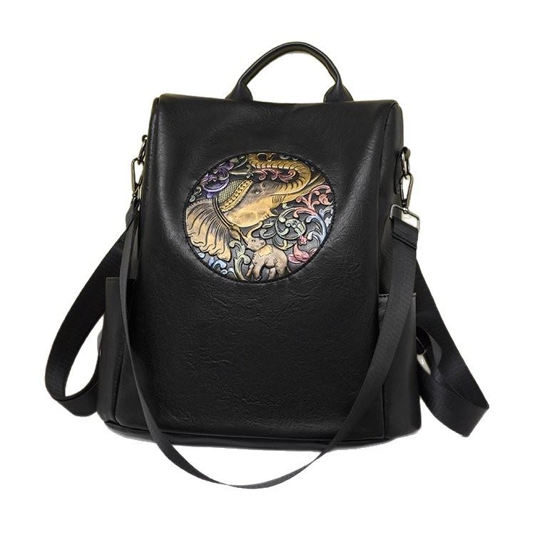 Schoolbag retro anti-theft backpack women's 1011 new soft leather women's bag casual versatile large-capacity travel bag tide
