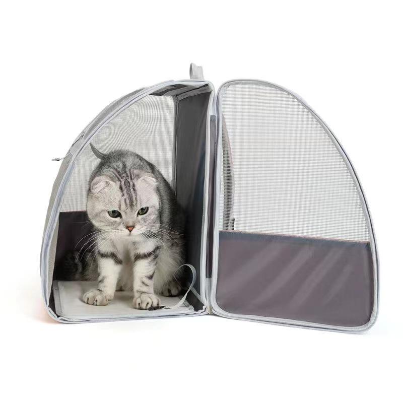 Portable Breathable Cat Backpack: Lightweight Foldable Kitten Carrier with Large Capacity