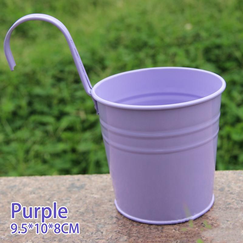 

1 Pc Garden Flower Pots Wall Hanging Bucket For Balcony Plants Pots фіолетовий
