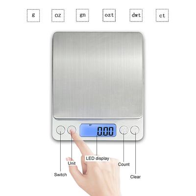 Kök Digital Våg 3000g/ 0.1g Liten Smyckesvåg Matlagningsvåg Gram/Oz Digital Vikt med Bakgrundsbelyst LCD-display/Tara