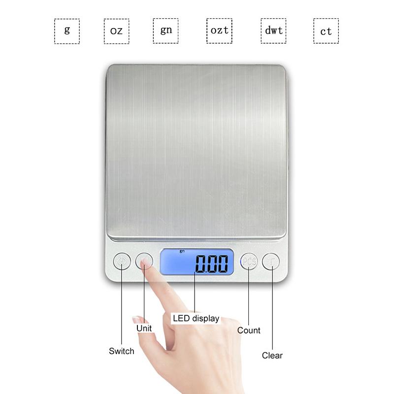Kitchen Digital Scale 3000g/ 0.1g Small Jewelry Scale Cooking Food Scales Gram/Oz Digital Weight with Back-Lit LCD Display/Tare