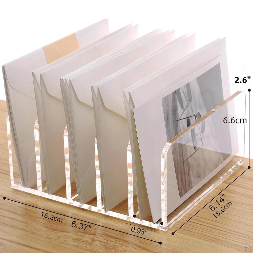 Desk Organizer File Holders Storage Transparent Rack Stand Letter Sorter for Office Supplies