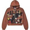 2026 Trendy Unisex Oversized Hoodie With Retro Letter Print Loose Fit Cotton Blend Sweatshirt