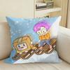 Cute Fox and BOX LLankyBox Square Sofa Pillow Cover Solid Color Living Room Home Decor Cushion Case